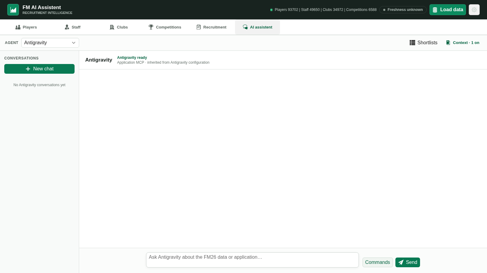 FM AI Assistent embedded chat with agent selection, context access and command starters